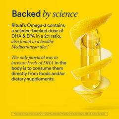 Ritual vegan omega3 algae oil ingredient graphic highlighting sustainable sourcing