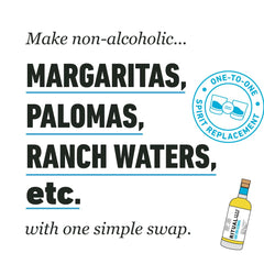 Ritual Zero-Proof agave bottle on bar setup for sophisticated non-alcoholic entertaining