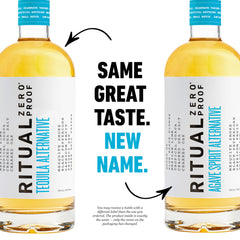 Ritual Zero-Proof agave flavor profile splash illustrating earthy notes and lime
