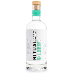 Ritual Zero-Proof gin bottle, a non-alcoholic option for elevated cocktails.