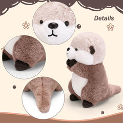 Riuhot otter plush closeup fur, tactile softness.