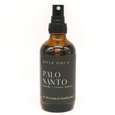 River Birch Palo Santo room spray bottle releasing calming, clean wood notes.