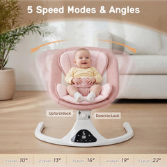 Pink mosquito neted area on RIVIPLOU baby swing for outdoor use