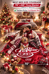 RMKA Dr Pepper blanket draped on a couch creates a cozy focal point in living rooms.