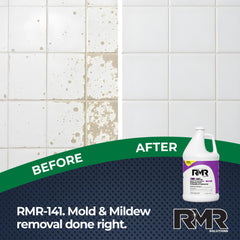 RMR-141 mold removal on shower corner after treatment