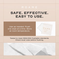 Roame hypoallergenic dermatologist-tested wipes suitable for sensitive skin