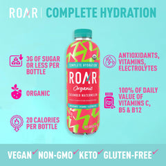ROAR Organic Electrolyte Infusion antioxidants and B vitamins support daytime energy