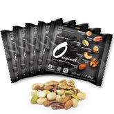 Roastery Coast packaging close-up of mixed nuts, ideal for on-the-go snacking.