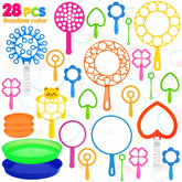 Roberly 28-pcs big bubble wands set for giant outdoor bubbles and play