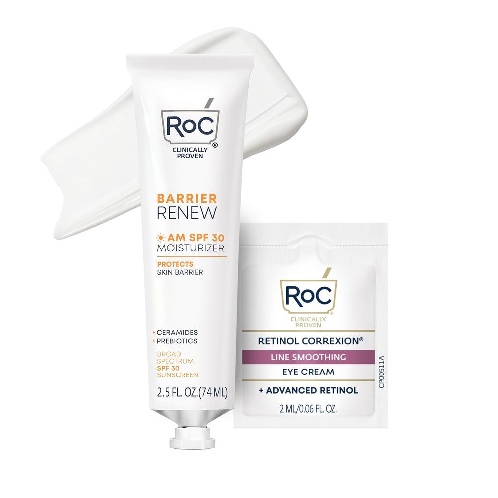 RoC Barrier Renew Day Cream SPF 30 tube front view showing hydrated skin possibility