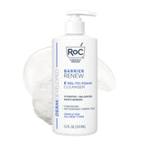 RoC Barrier Renew gel-to-foam cleanser bottle demonstrating hydrating cleansing.