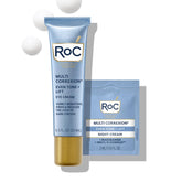 RoC Multi Correxion 5 in 1 eye cream puffiness close-up for a refreshed look.