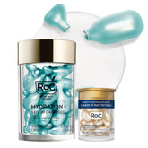 RoC Multi Correxion Hyaluronic Night Serum Capsules bottle close-up for hydration and plumpness