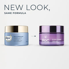 RoC night cream pump-cap packaging ready for an effortless evening routine.