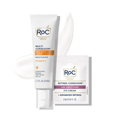 RoC Multi Correxion Revive Glow bottle close-up for daily protection and brightness
