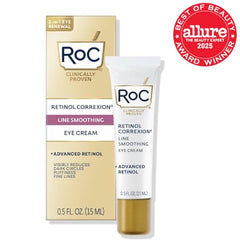 RoC Retinol Correxion eye cream tube application for daily under-eye care