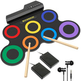 ROCKSOCKI 7-pad drum set for kids with beginner-friendly layout for practice.