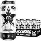 Rockstar Pure Zero Silver Ice can front view highlighting zero sugar energy