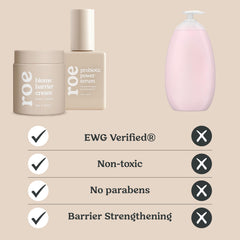 Roe Wellness Baby Serum bottle close-up highlighting fast-absorbing moisture for daily care