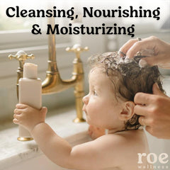 Roe Wellness lather shows rich, mild foam for delicate skin.