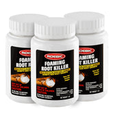 Roebic FRK foaming root killer in toilet demonstrates clog prevention potential