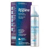 Rogaine 5% Minoxidil Foam bottle shown for daily hair regrowth support