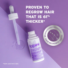 Rogaine Women’s 2% Minoxidil closeup bottle showing unscented formula