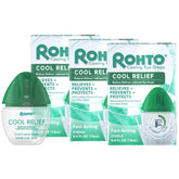 Rohto Cool Relief eye drops bottle front shows cooling relief for irritated eyes.