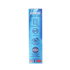 Close-up of Rohto CoolSense technology cooling the eye area.