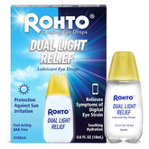 Rohto Dual Light Relief bottle top view for travel-ready eye hydration.