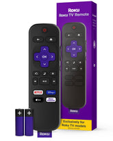 Roku official TV remote front view highlighting simple navigation benefits.