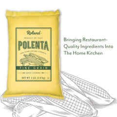 Roland Foods polenta cooking steam shot in a pot.