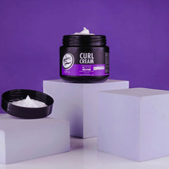 Rolda Curl Cream application scene for effortless, frizz-free styling