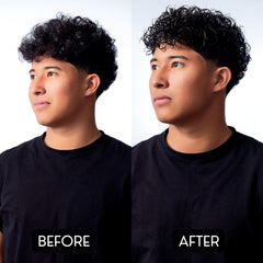 Rolda Curl Cream bottle closeup highlights premium oil blend texture.