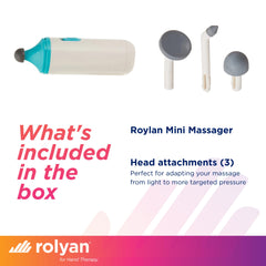 Rolyan Mini Massager round head provides precise muscle release.