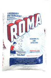 Roma Laundry Detergent bottle front, conveying clean, everyday washing power.