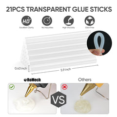ROMECH 21 odor-free glue sticks for steady, mess-free projects.