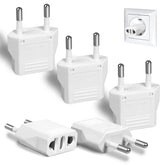 Romeda 6-pack US to Europe plug adapters in white for easy travel.