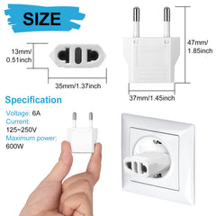 Romeda Type C European travel adapter compact design for packing.