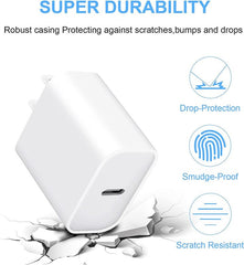 ROMITAZ 20W USB-C charger in use powering iPhone 17 efficiently