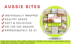 RON DEYMOND Aussie Bites ingredients: oats, dried fruits, seeds