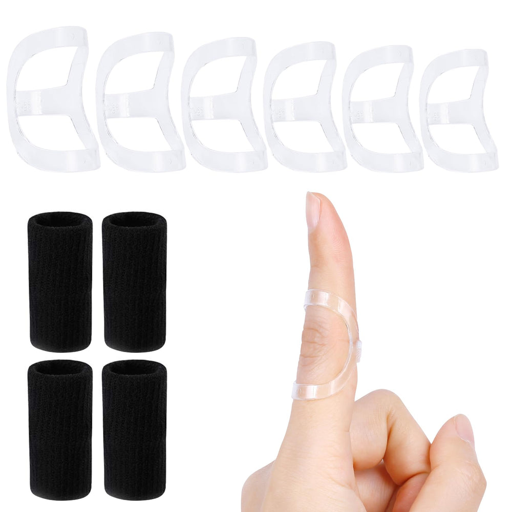 RonJea clear oval finger splints for discreet daytime wear and finger support.