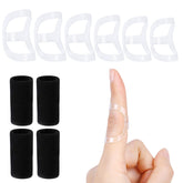RonJea clear oval finger splints for discreet daytime wear and finger support.