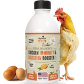 Roosty's Immunity & Digestion Booster bottle poured into water to support flock health.