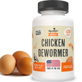 Roosty's Naturals De-Wormer bottle label signals premium poultry care for easy dosing.