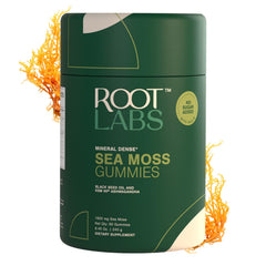 ROOT LABS Sea Moss Gummies bottle front for daily plant-based wellness