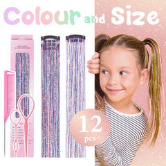 Rootoo Glitter palette hair tinsel clip-in extensions for quick, playful hairstyles.