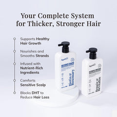 RootStim Hair Growth Conditioner bottle demonstrates detangling and volumizing care.