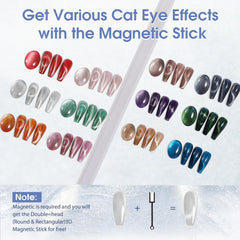 ROSALIND magnet included enables easy cat-eye effects on gel nails.