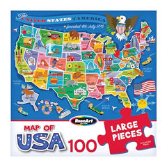 RoseArt USA map puzzle supports early learning with map skills and memory exercises